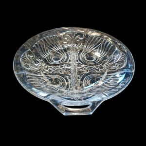 Elegant Crystal Divided Relish Dish | Serve Ware